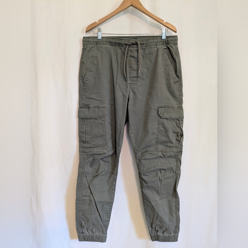Pull&Bear Cargo Joggers Elastic Waist Ankle Cuffs Size Large